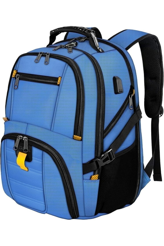 Extra Large Travel Backpack for Men Women, Airline Approved Business Laptop Computer School Bag with USB Port and Luggage Strap, 30L