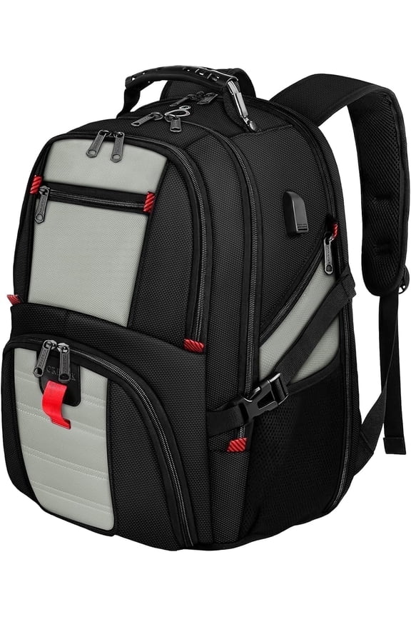 Extra Large Travel Backpack for Men Women, Airline Approved Business Laptop Computer School Bag with Luggage Strap, 30L