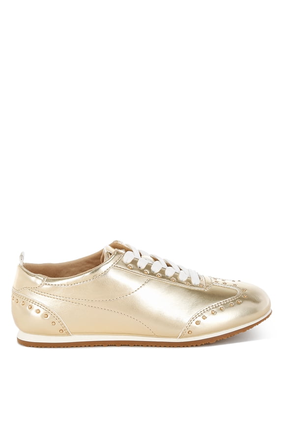 Yorika Studded Metallic Pleather Sneakers