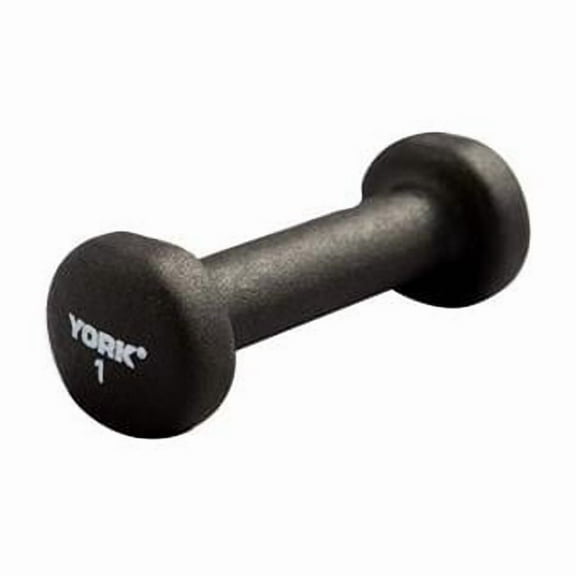 York Barbell 15601 1 lbs Neoprene Hexagon Fitbell with Cast Ergo Handle, Black