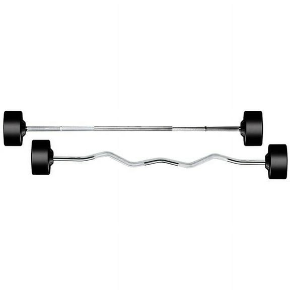 York Barbell 26148 Rubber Fixed Pro Straight Barbell - 60 lbs