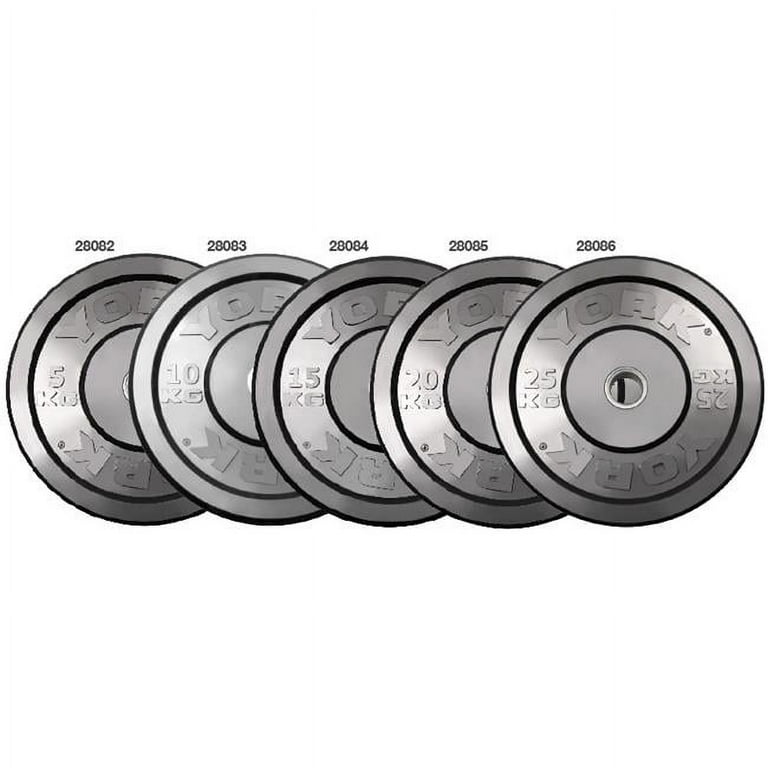 York Barbell 28083 Solid Rubber Training Bumper Plates, Black 10 - Main Image