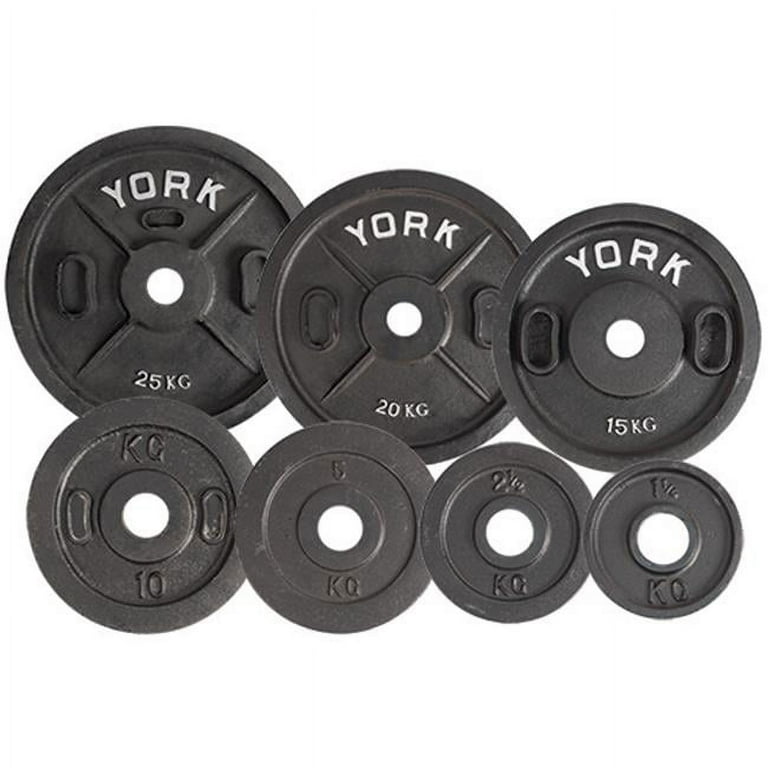 York Barbell 2810 Calibrated Olympic Plates Black 10 kg