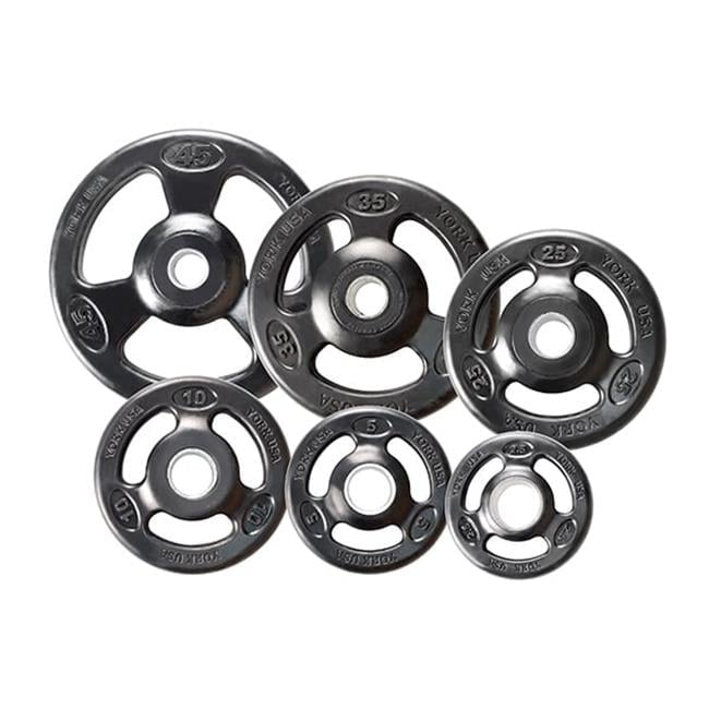 York Barbell 29060 Grip Urethane Encased Olympic Plates, Black - 5 lbs