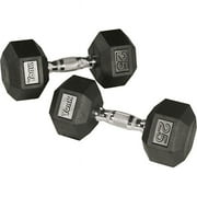 York Barbell 34078 Rubber Hex Dumbbell with Chrome Ergo Handle - 115 lbs