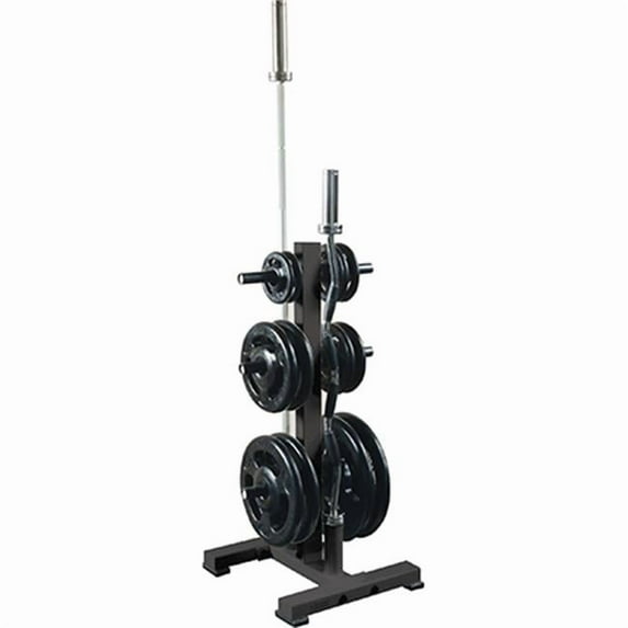 York Barbell 69139 Olympic Plate Tree- Black