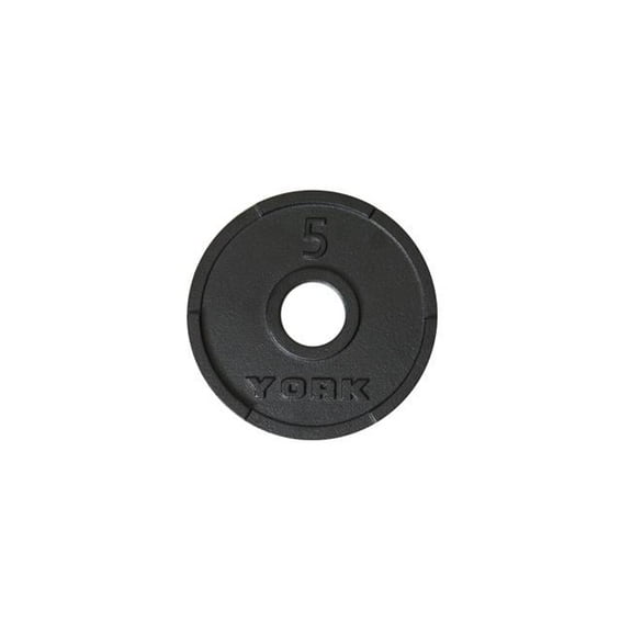 York Barbell Olympic Plates, Cast Iron Black, 5 lbs