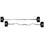 York Barbell 26152 Rubber Fixed Pro Straight Barbell - 80 lbs