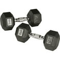 thumbnail image 1 of York Barbell Rubber Hex Dumbbell, Black 55 lb, 1 of 1