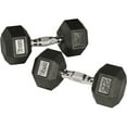 thumbnail image 1 of York Barbell  Rubber Hex Dumbbell Set - 55 to 100 lbs, 1 of 1
