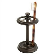 York Bronze Metal Toothbrush Stand Stand Has Room For 4 Toothbrushes &