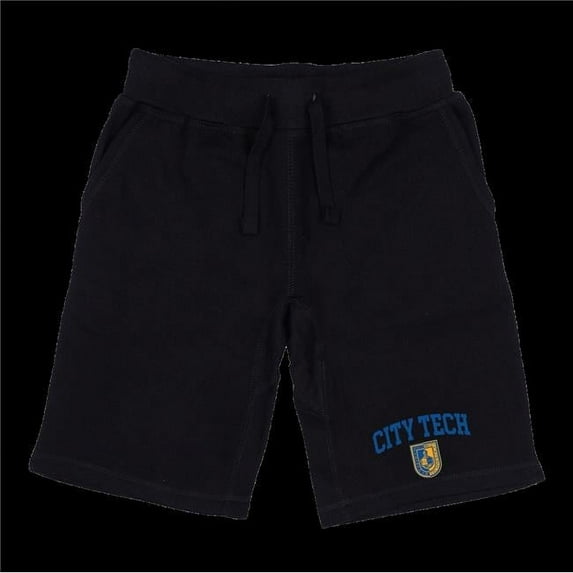 York City College of Technology Yellow Jackets Seal Shorts, Black - Extra Large