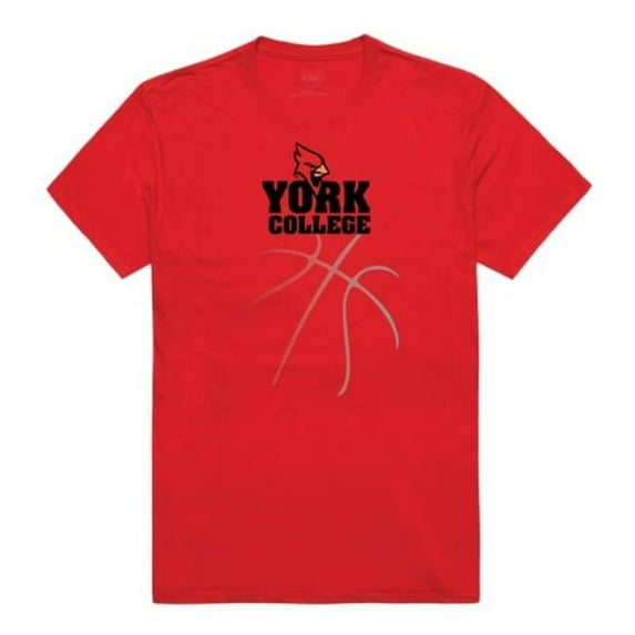 York College Cardinals Basketball T-Shirt, Red - Extra Large