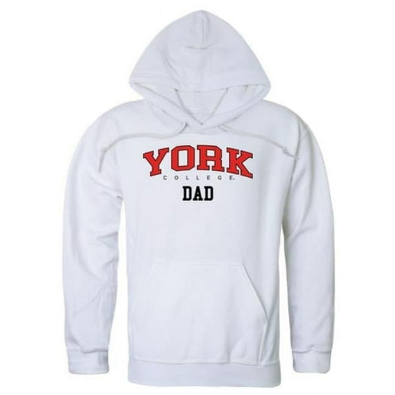 York College Cardinals Dad Hoodie, White - Large