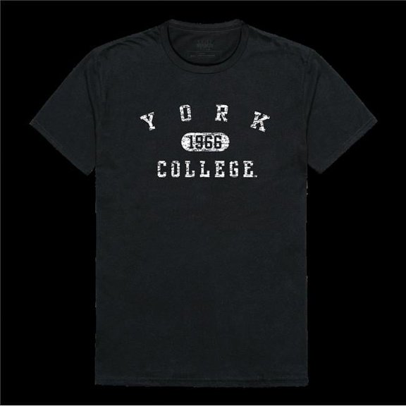 York College Cardinals Distressed Arch College T-Shirt, Black - 2XL