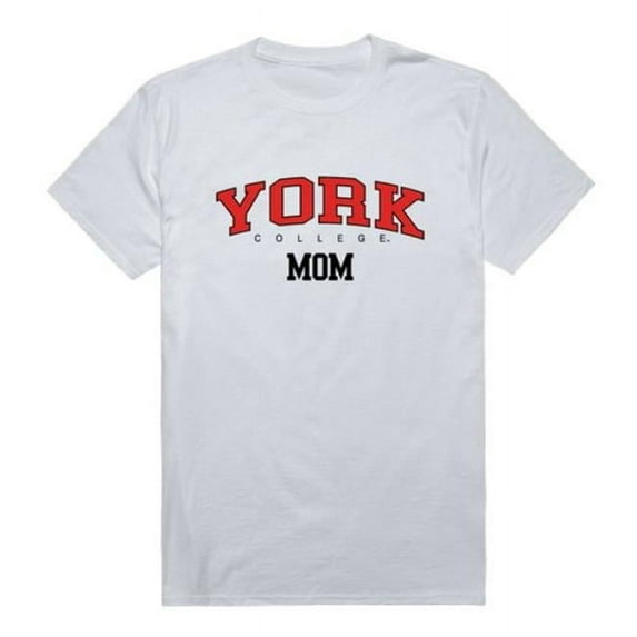 York College Cardinals Mom T-Shirt, White - Large