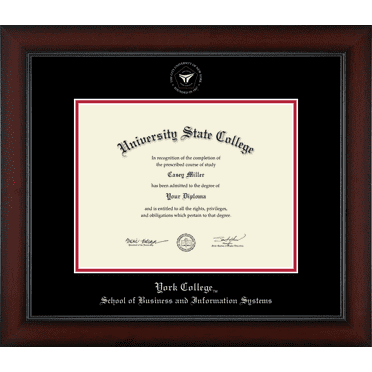 York College in New York School of Business and Information Systems Diploma Frame, Document Size 11" x 8.5"