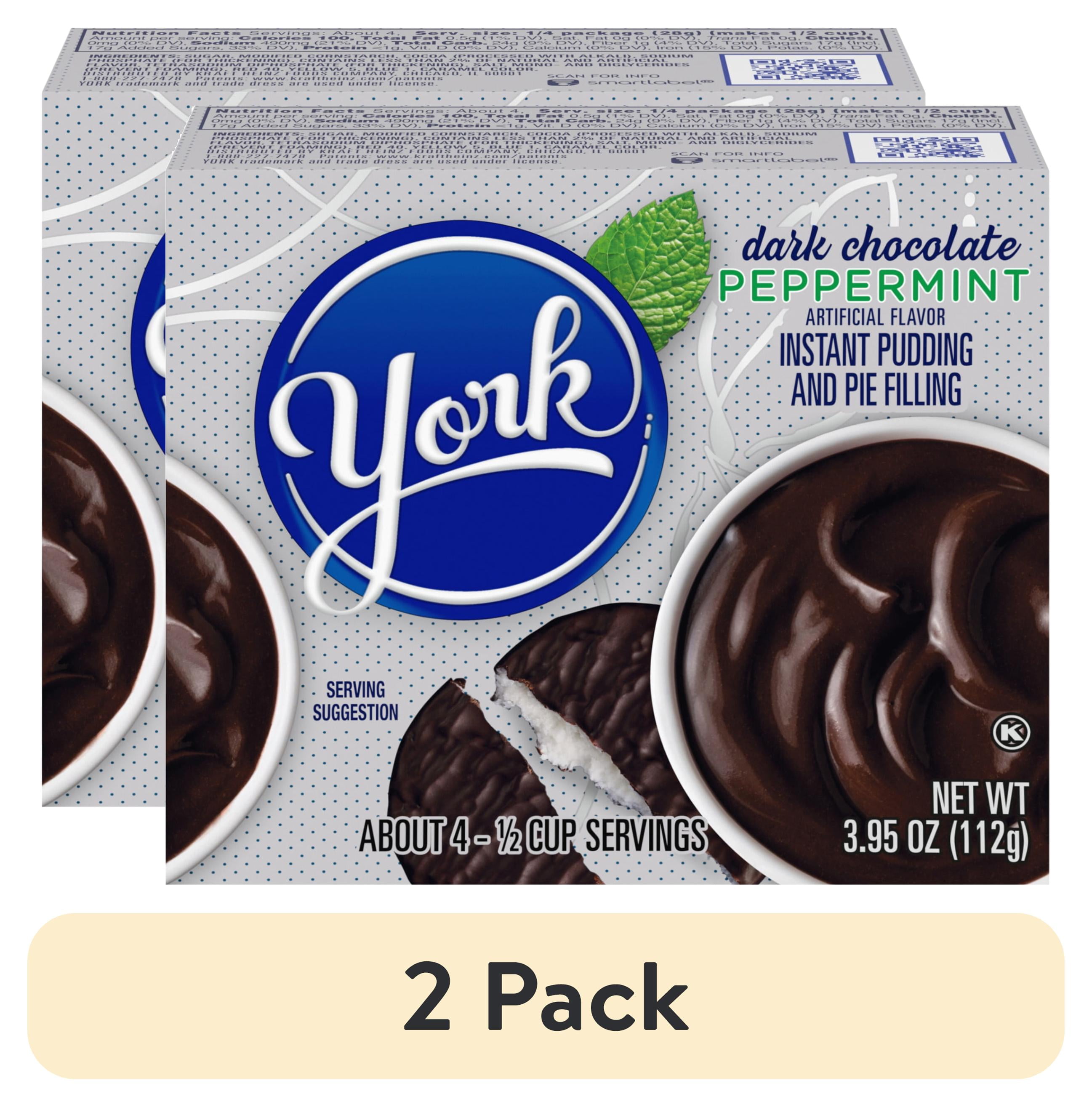 (2 pack) York Dark Chocolate Peppermint Instant Pudding & Pie Filling