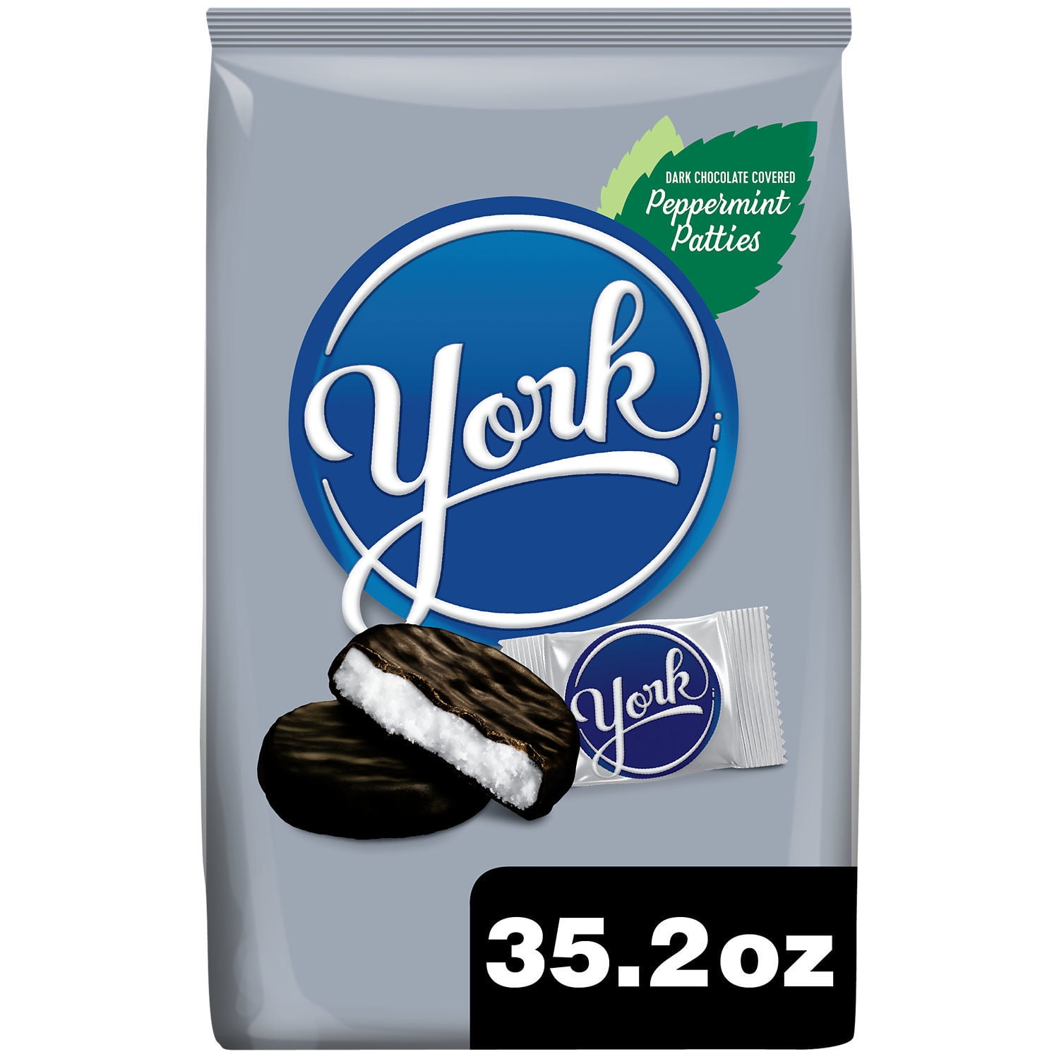 York Dark Chocolate Peppermint Patties Candy, Party Pack 35.2 oz ...
