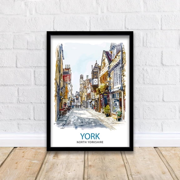 York England Travel Poster Wall Decor Wall Art York Landscape Wall Hanging Home Décor English City Gift Art Lovers Historic Print, Poster Only
