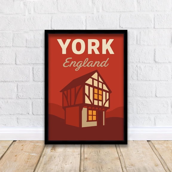 York England Vintage Travel Poster York Art Scenic City Decor York Print Historic England Gift for England Lovers Wanderlust, Poster Only