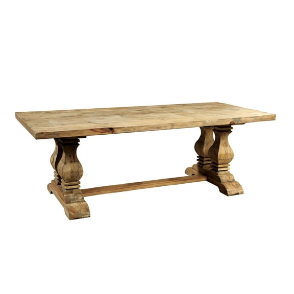 York Farmhouse Rustic Reclaimed Pine Trestle Table