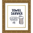 thumbnail image 1 of York, Leah 12x14 Gold Ornate Wood Framed with Double Matting Museum Art Print Titled - Bathroom Etiquette IV Navy Gray, 1 of 4