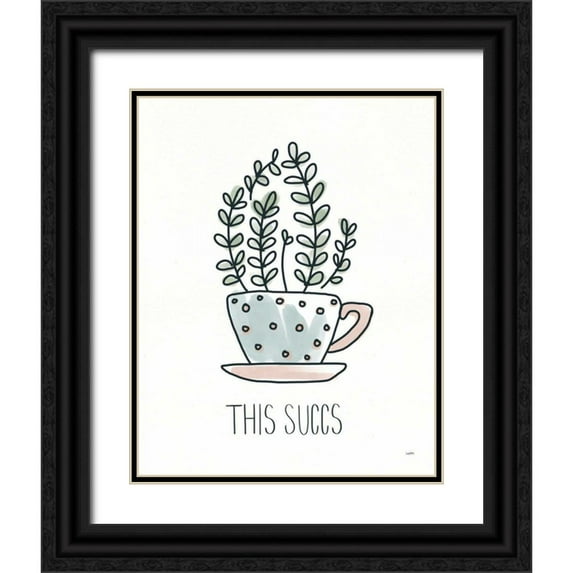York, Leah 20x24 Black Ornate Wood Framed with Double Matting Museum Art Print Titled - A Plants Life V
