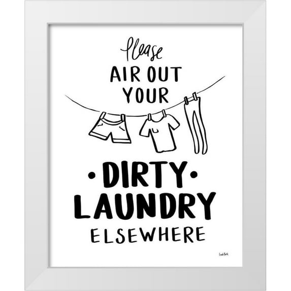 York, Leah 20x24 White Modern Wood Framed Museum Art Print Titled - Bathroom Etiquette I