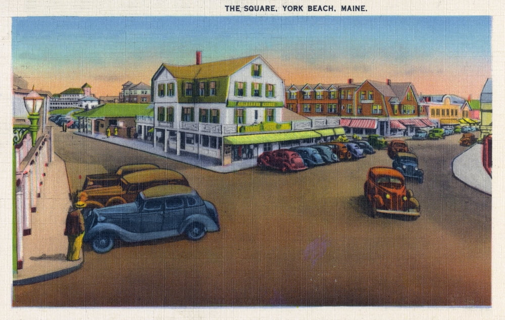 York, Maine, York Beach Square Scene (12x18 Wall Art Poster, Room Decor ...