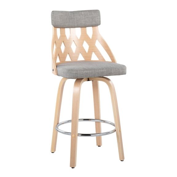 York Mid-Century Modern 26" Counter Stool - Fabric Grey - Mid-Century Modern Styling - Indoor Use - Modern Elegance