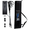 thumbnail image 1 of York Nordic Gray Man Up Series Hiking Poles - 2 pack w/flip locks, detachable feet and travel bag, 1 of 8