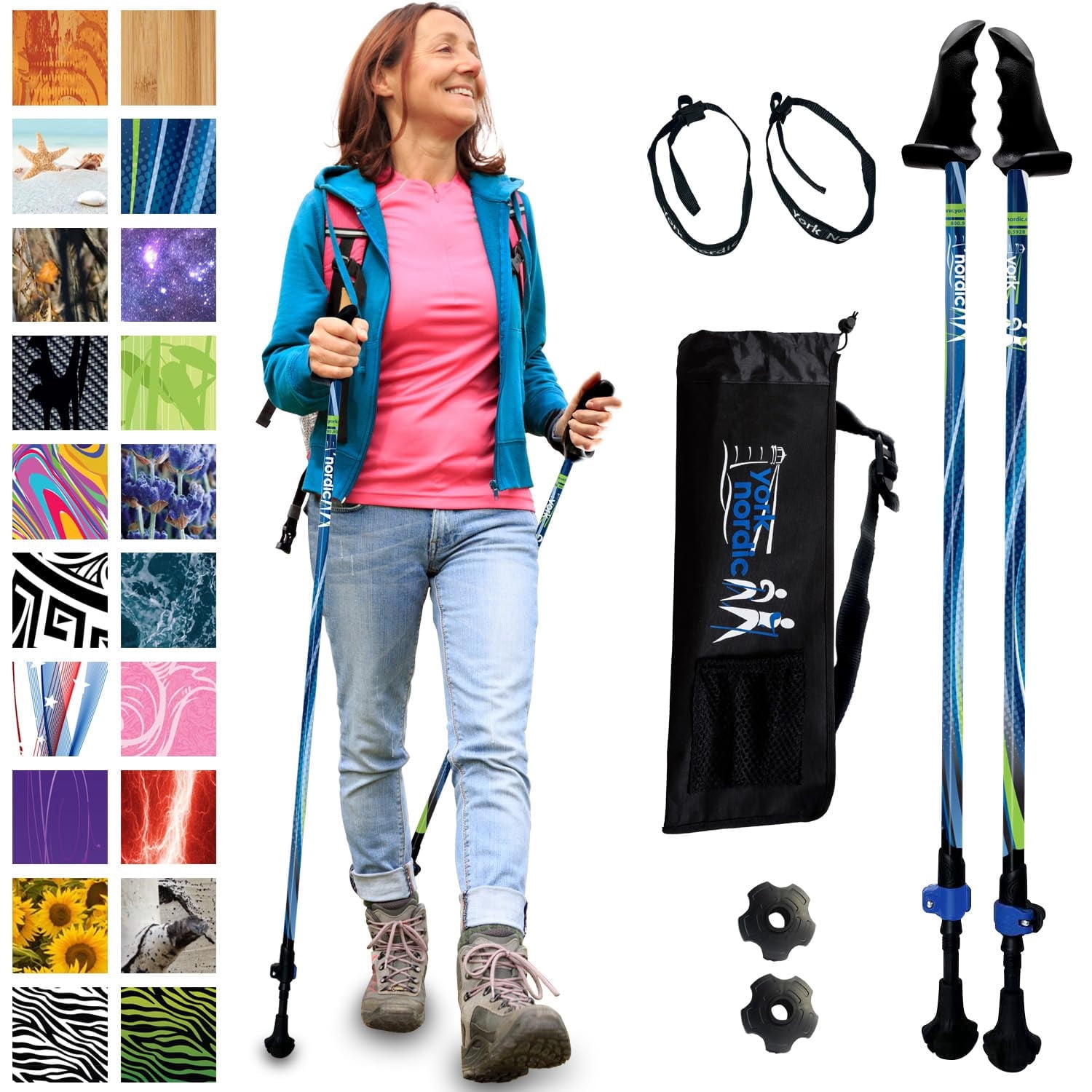 York Nordic Motivator Walking Poles for Stability and Rehab - Patented ...