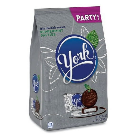 York Party Pack Peppermint Patties, Miniatures, 35.2 oz Bag, (24600409)