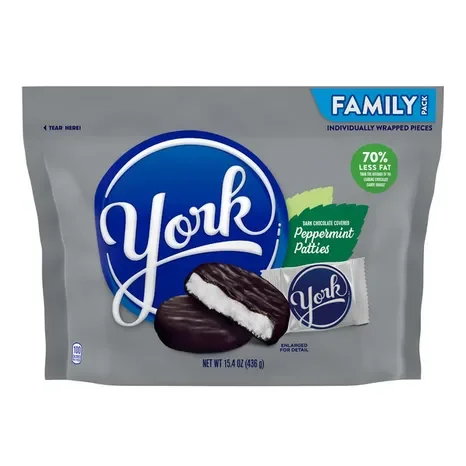York Peppermint Patties, Individually Wrapped, Family Pack Dark Chocolate 15.4 oz Pack of 2