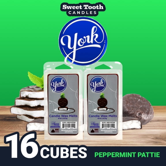 York Peppermint Patty Wax Melts Cubes - 8 Pack of Wax Warmer Cubes - Candy Scented Wax Melts 2.5oz - Long Lasting Flameless Wax Cubes - Strong Scent Wax Melts