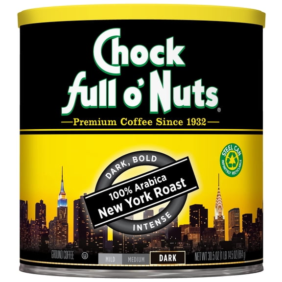 York Roast Ground Coffee Ndash Beans In Recyclable Steel Can Rich Flavor Aroma Dark P... O Nuts