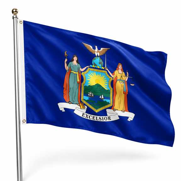 York State Flag 3x5 Ft Double Sided Outdoor Heavy Duty Vivid Colors Ny Flags 3 Ply With Durable Canvas Header And 2 Brgrommets