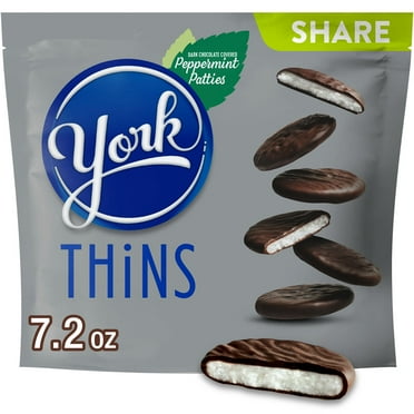 York Thins Dark Chocolate Peppermint Patties Candy, Share Pack 7.2 oz