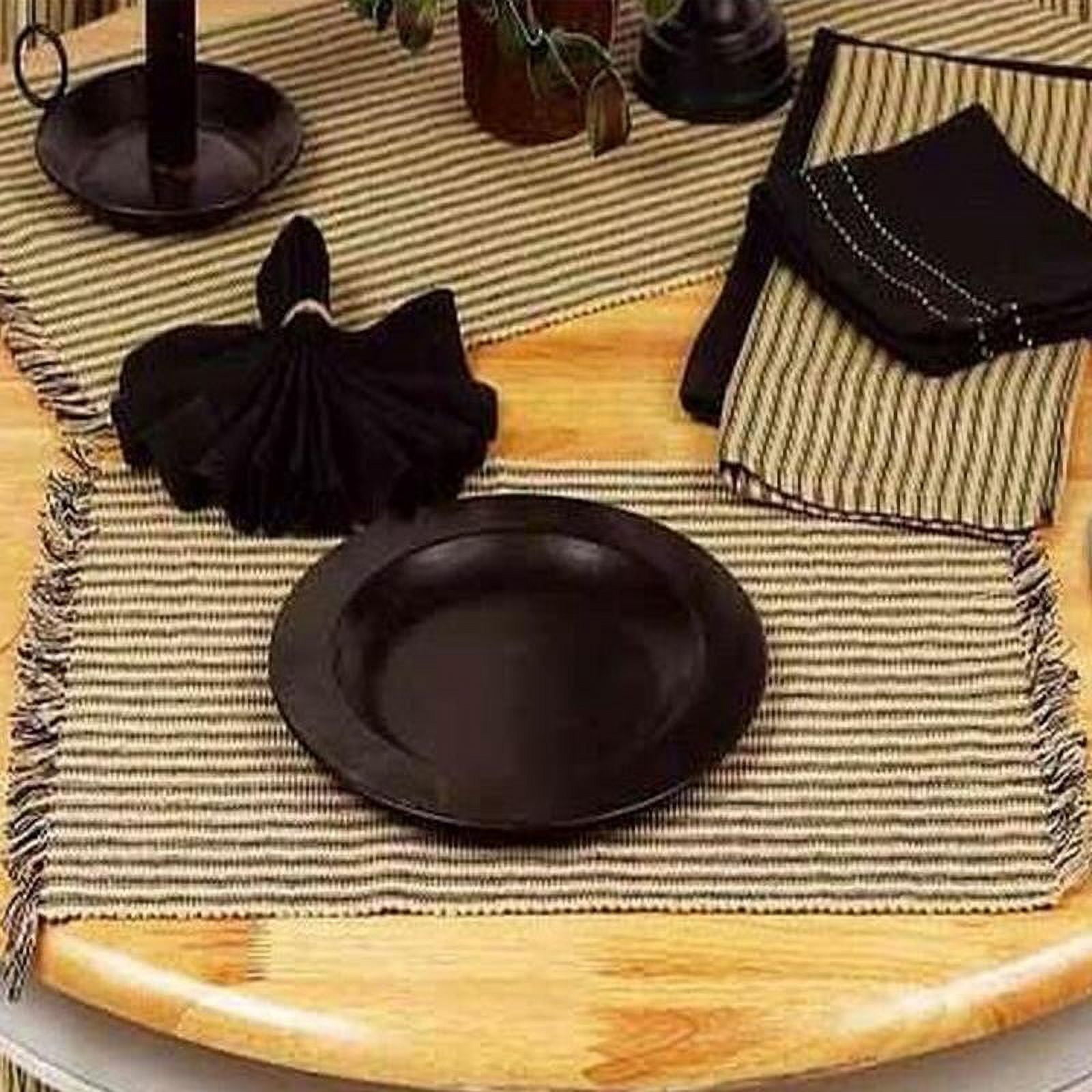 York Ticking Placemats Black Set of 6