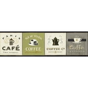 York Wallcoverings American Classics Coffee Signs Border