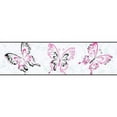 thumbnail image 1 of York Wallcoverings Butterfly and Scroll White Removable Wallpaper Border, 1 of 2