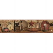 York Wallcoverings Country Keepsakes Coffee Removable Wallpaper Border