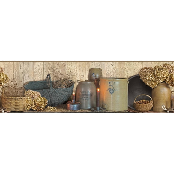 York Wallcoverings Country Keepsakes Hydrangea Removable Wallpaper Boarder