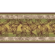 York Wallcoverings Graphic Leaves Stripe Wallpaper Border