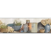 York Wallcoverings Hydrangea Removable Wallpaper Border