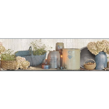 York Wallcoverings Hydrangea Removable Wallpaper Border