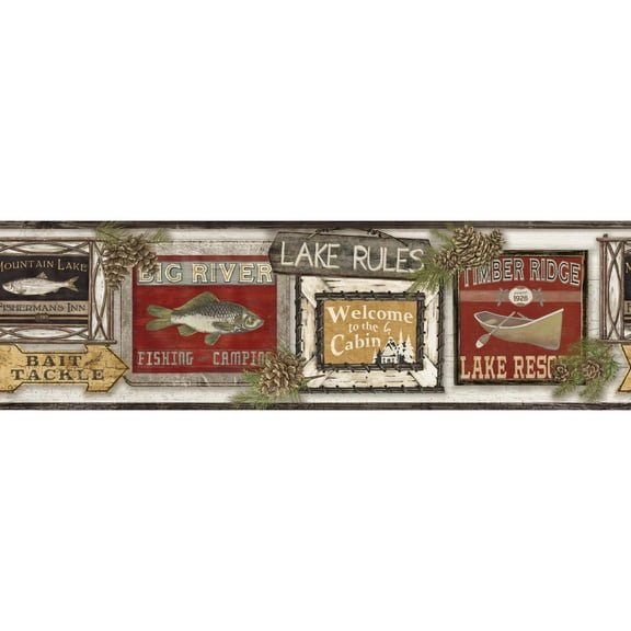 York Wallcoverings Lake Rules Removable Wallpaper Border