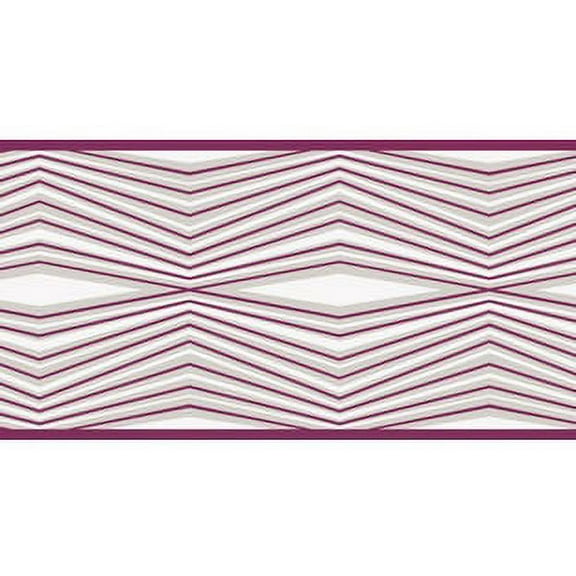 York Wallcoverings Optical Illusion Purple Gray Wallpaper Border