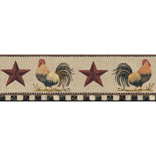 Hank Grey Rooster Wallpaper - 20.5 x 396 x 0.025 - Bed Bath & Beyond -  33051123